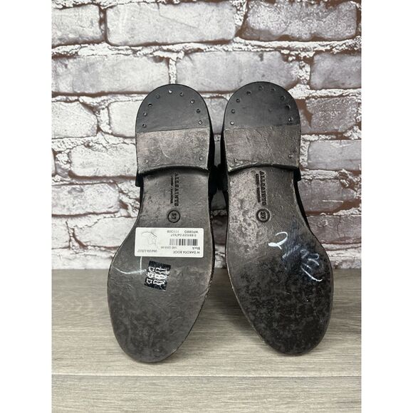 AllSaints Italy Black Leather Harness Ankle Chelsea Boots Women’s 37EU/6.5M US - Picture 6 of 16